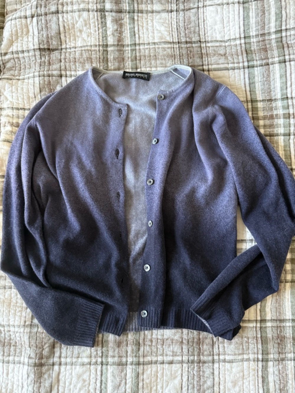 Brunello Magli Purple Ombré Cashmere Cardigan
